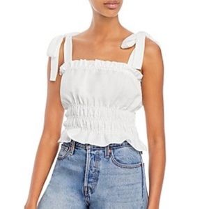 Bardot Smocked Tie Strap Top